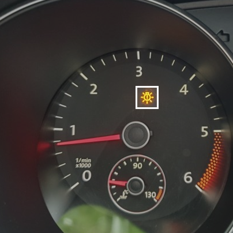 Dashboard warning light detection sample